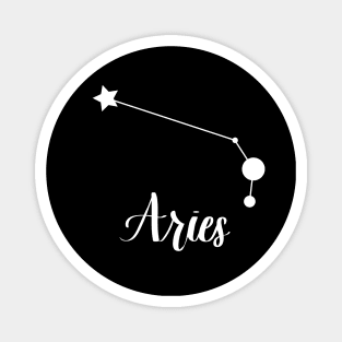 Aries Zodiac Constellation in White Magnet